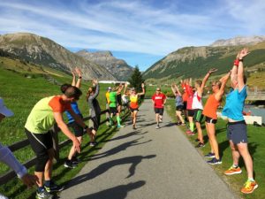 Läuferjubel beim Training in den Bergen