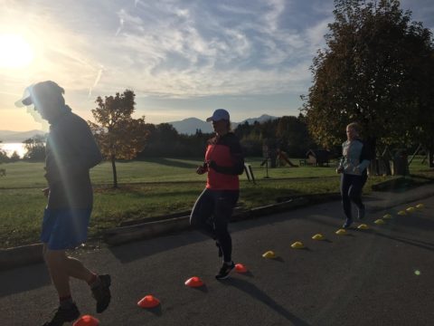 Laufreise am Chiemsee: Hütchentraining